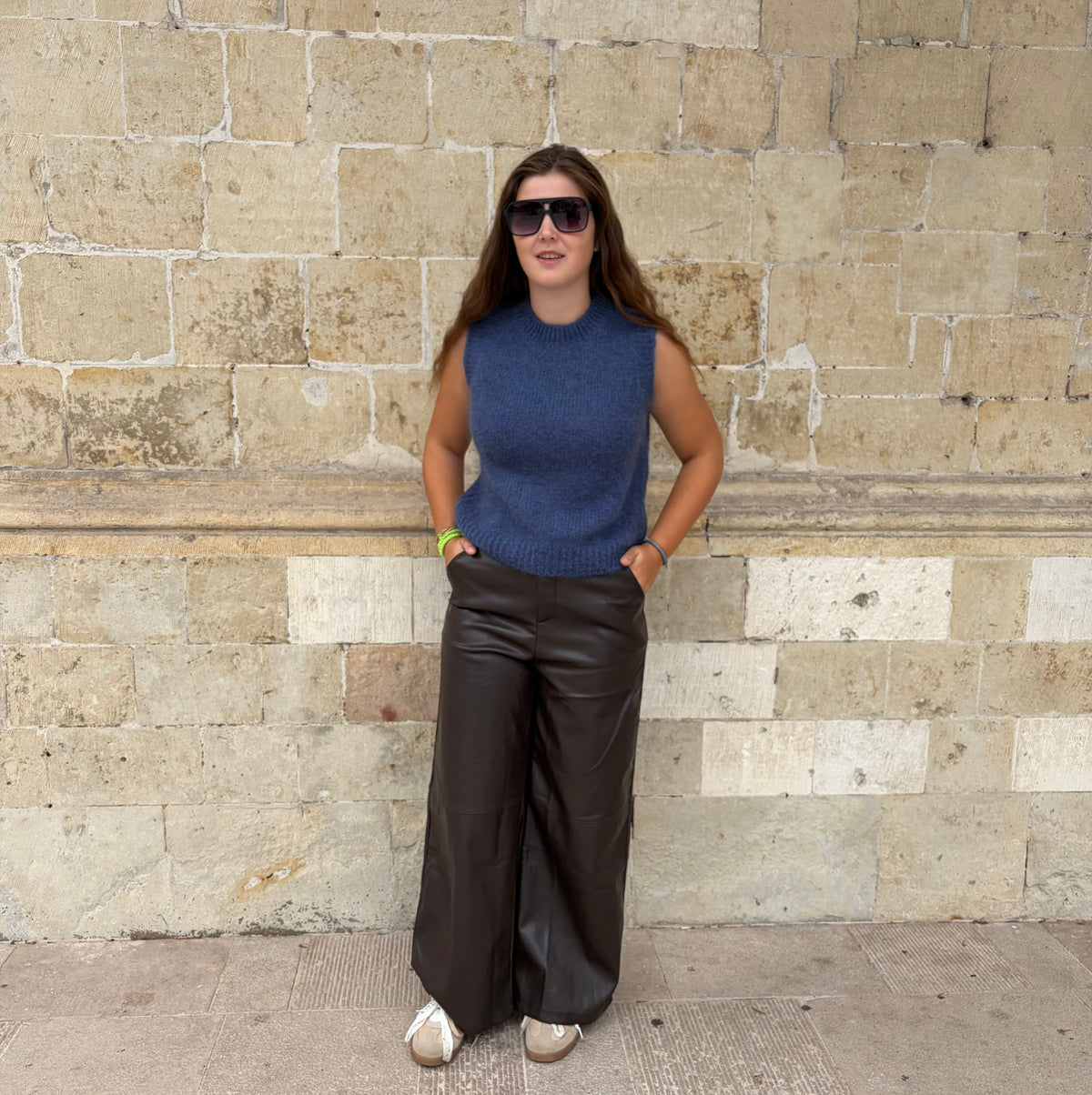 Pia broek lederlook