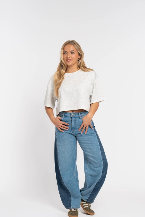 Two Tone Balloon Jeans