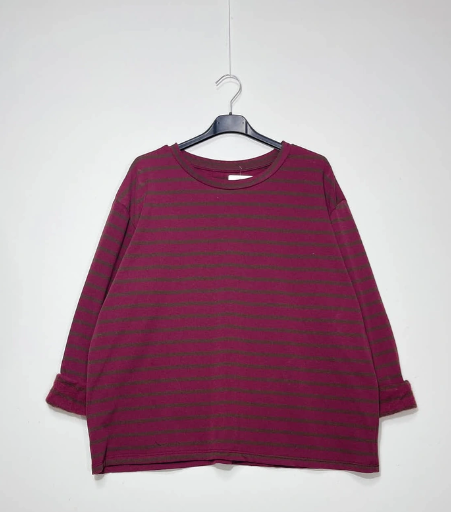 Striped T-shirt with fleece lining