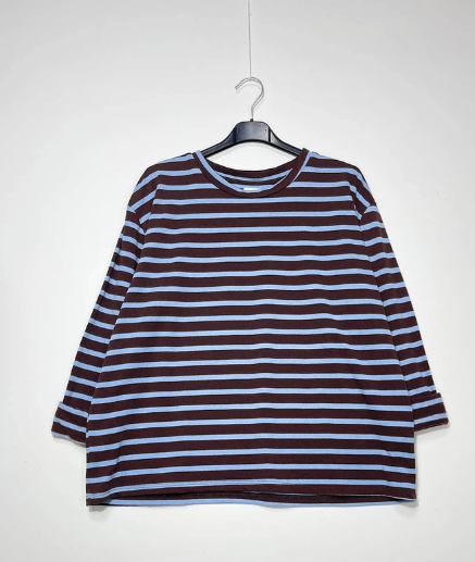 Striped T-shirt with fleece lining