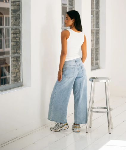 julie Wide leg cropped palazzo jeans